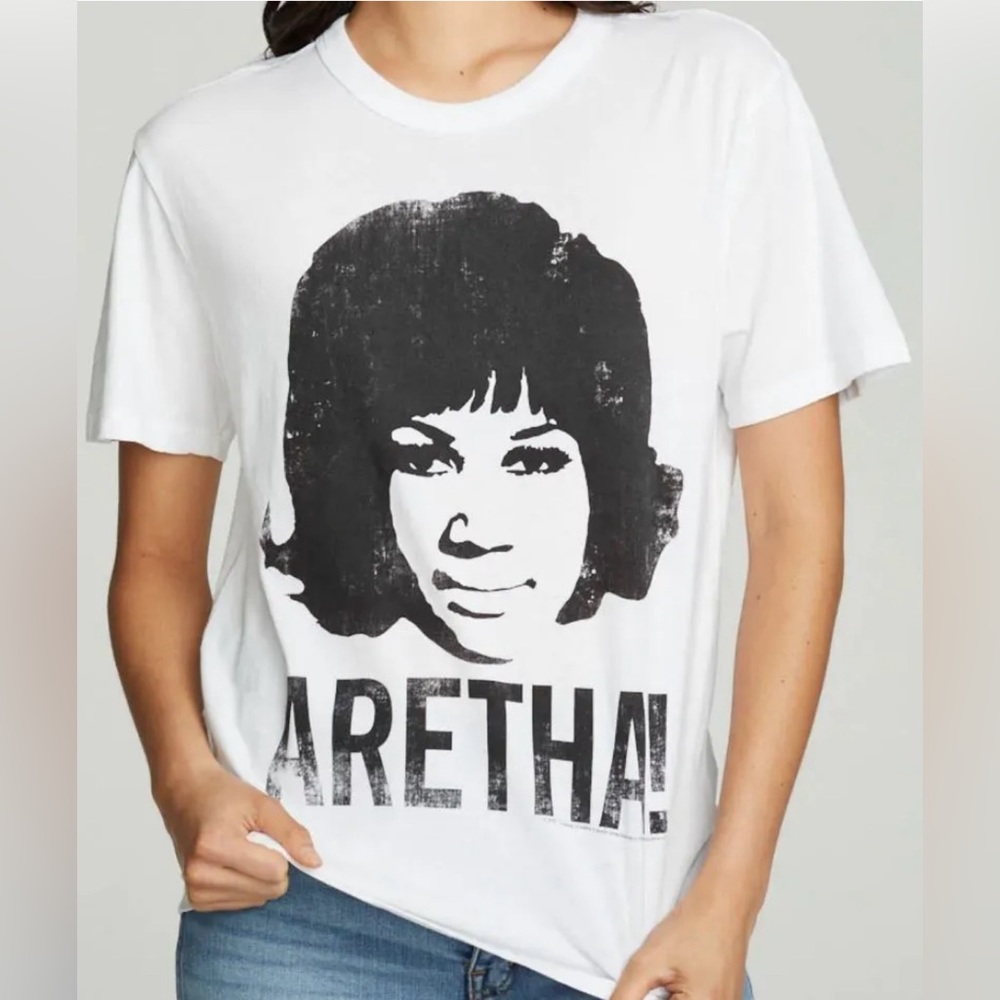 NWT Chaser Grey Aretha Franklin Short Sleeve Cotton T-Shirt Size M New w/Tag $46